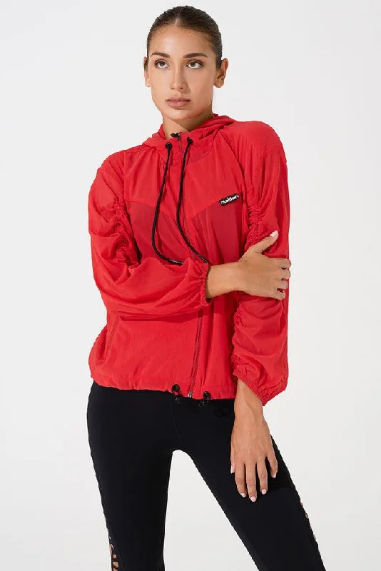 Women's zip - front sweatshirt with contrast stitching for a sporty aestheticValencia Jacket - Red Women's zip - front sweatshirt with contrast stitching for a sporty aestheticValencia Jacket - Red