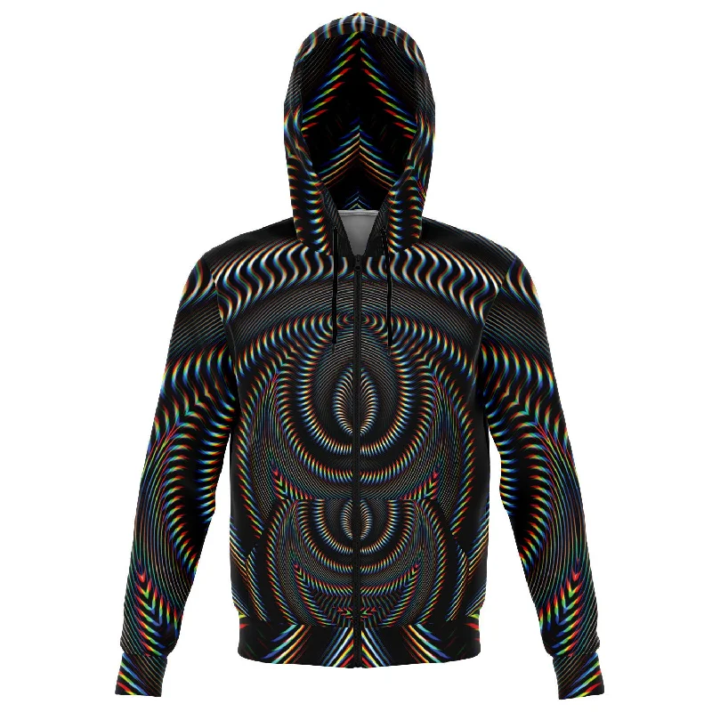 Women's crew - neck sweatshirt in a heather gray shade for a classic and versatile optionWaveform Zip Up Hoodie Women's crew - neck sweatshirt in a heather gray shade for a classic and versatile optionWaveform Zip Up Hoodie