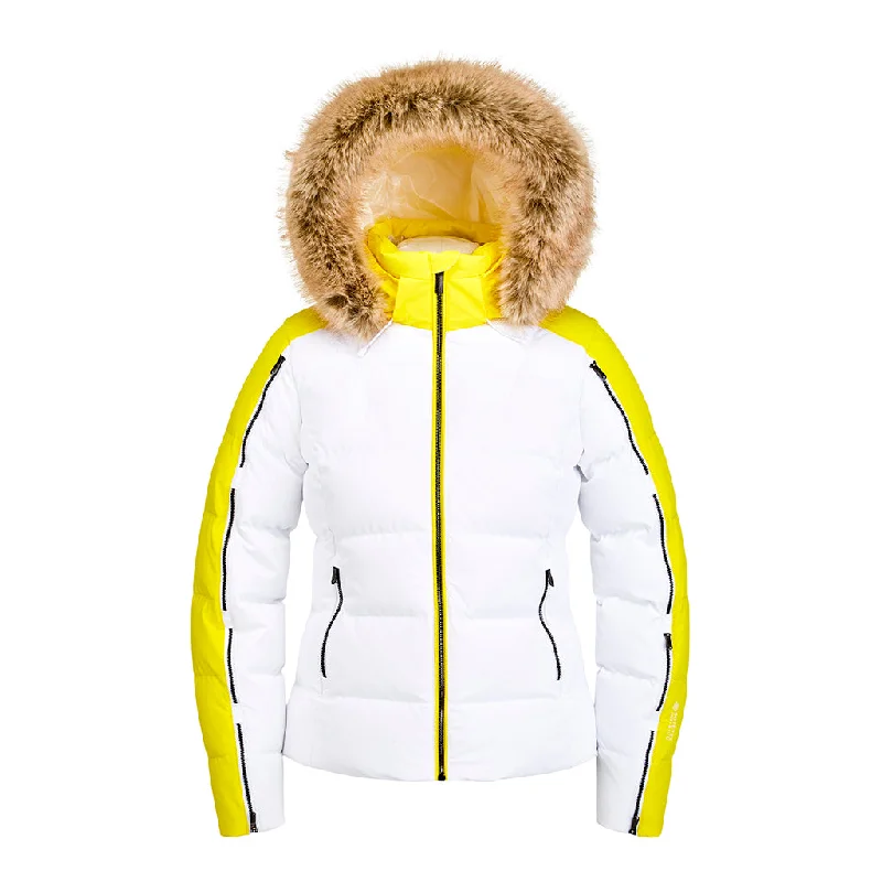 Women's bomber jackets with floral embroidery for a feminine and unique designWomens Falline - White (2021) Women's bomber jackets with floral embroidery for a feminine and unique designWomens Falline - White (2021)