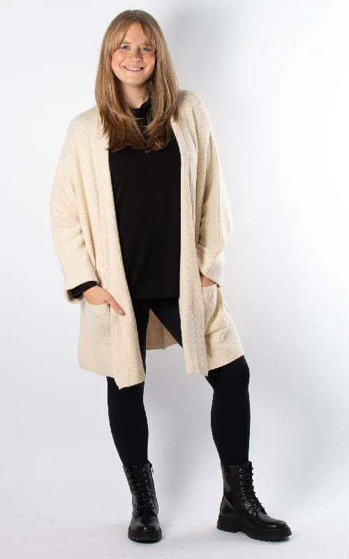 Women's long - line cardigan jackets in a soft knit for a cozy and elegant lookYvonne Cardigan | Beige