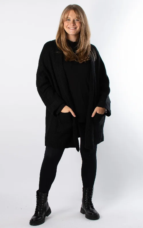 Women's bomber jackets with floral embroidery for a feminine and unique designYvonne Cardigan | Black
