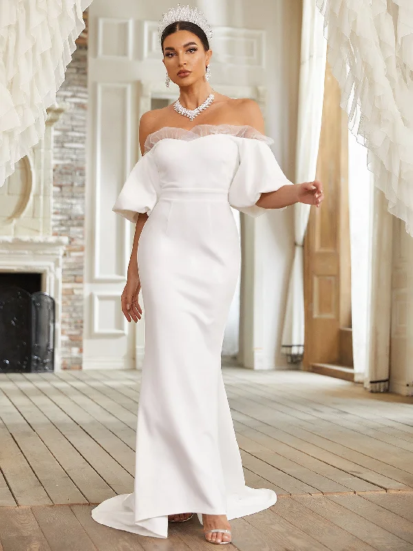 Off - the - Shoulder Women Dress for a Romantic and Feminine Look Off - the - Shoulder Women Dress for a Romantic and Feminine Look NiDELL Cross-Border Hot Half Sleeve Tube Top White Fishtail Gown off Shoulder Trailing Lightweight Wedding Dress Engagement Dress-A286 Off - the - Shoulder Women Dress for a Romantic and Feminine Look Off - the - Shoulder Women Dress for a Romantic and Feminine Look NiDELL Cross-Border Hot Half Sleeve Tube Top White Fishtail Gown off Shoulder Trailing Lightweight Wedding Dress Engagement Dress-A286
