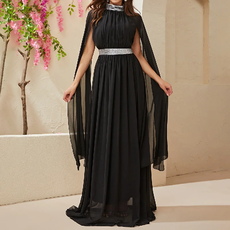 Lace - Embellished Women Dress for an Elegant and Sophisticated Appearance Lace - Embellished Women Dress for an Elegant and Sophisticated Appearance NiDELL New Cross-Border Evening Gown Shawl High Collar Long Dress Dress Black High-Class Maxi Dress-Ssw4010 Lace - Embellished Women Dress for an Elegant and Sophisticated Appearance Lace - Embellished Women Dress for an Elegant and Sophisticated Appearance NiDELL New Cross-Border Evening Gown Shawl High Collar Long Dress Dress Black High-Class Maxi Dress-Ssw4010
