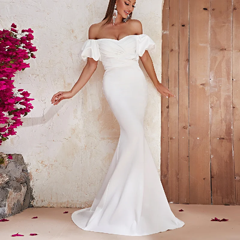 Shift Women Dress with a Simple and Classic Design for Everyday Wear Shift Women Dress with a Simple and Classic Design for Everyday Wear NiDELL Spot Engagement Dress Dress off-Shoulder Short Sleeve White Dress French Fishtail Dress-Ssl6118 Shift Women Dress with a Simple and Classic Design for Everyday Wear Shift Women Dress with a Simple and Classic Design for Everyday Wear NiDELL Spot Engagement Dress Dress off-Shoulder Short Sleeve White Dress French Fishtail Dress-Ssl6118