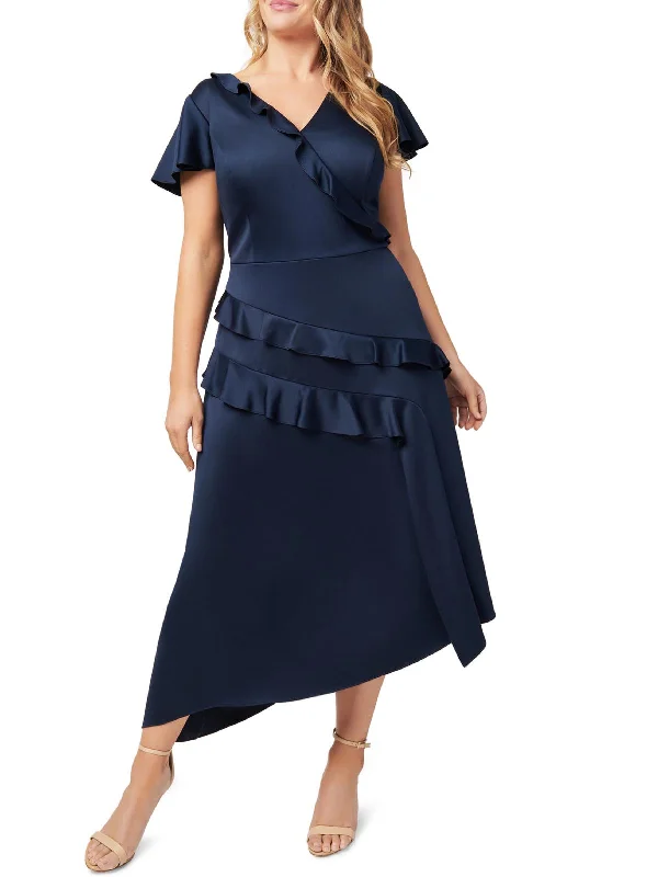 Wrap - Style Women Dress with Adjustable Fit for All Body Types Wrap - Style Women Dress with Adjustable Fit for All Body Types Plus Womens Satin Ruffled Cocktail and Party Dress Wrap - Style Women Dress with Adjustable Fit for All Body Types Wrap - Style Women Dress with Adjustable Fit for All Body Types Plus Womens Satin Ruffled Cocktail and Party Dress