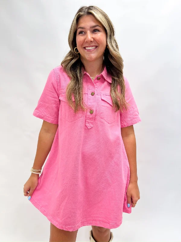 Mini Women Dress with a Short Hem for a Young and Trendy Style Mini Women Dress with a Short Hem for a Young and Trendy Style Preppy Pink Denim Shirt Dress Mini Women Dress with a Short Hem for a Young and Trendy Style Mini Women Dress with a Short Hem for a Young and Trendy Style Preppy Pink Denim Shirt Dress