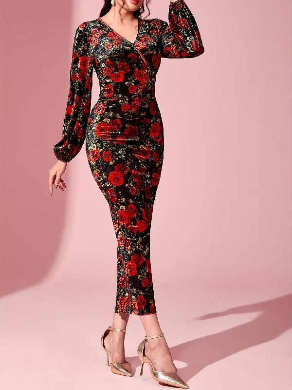 Halter Neck Women Dress to Show Off the Shoulders and Neckline Halter Neck Women Dress to Show Off the Shoulders and Neckline Sixsr Floral Print Surplice Neck Dress, Elegant Lantern Sleeve Bodycon Dress, Women's Clothing Halter Neck Women Dress to Show Off the Shoulders and Neckline Halter Neck Women Dress to Show Off the Shoulders and Neckline Sixsr Floral Print Surplice Neck Dress, Elegant Lantern Sleeve Bodycon Dress, Women's Clothing