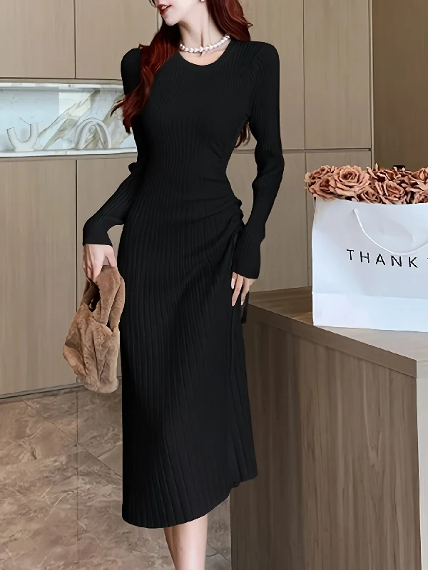 Mermaid - Style Women Dress with a Fitted Silhouette for Special Occasions Mermaid - Style Women Dress with a Fitted Silhouette for Special Occasions Sixsr Ribbed Drawstring Solid Dress, Elegant Crew Neck Long Sleeve Dress, Women's Clothing Mermaid - Style Women Dress with a Fitted Silhouette for Special Occasions Mermaid - Style Women Dress with a Fitted Silhouette for Special Occasions Sixsr Ribbed Drawstring Solid Dress, Elegant Crew Neck Long Sleeve Dress, Women's Clothing