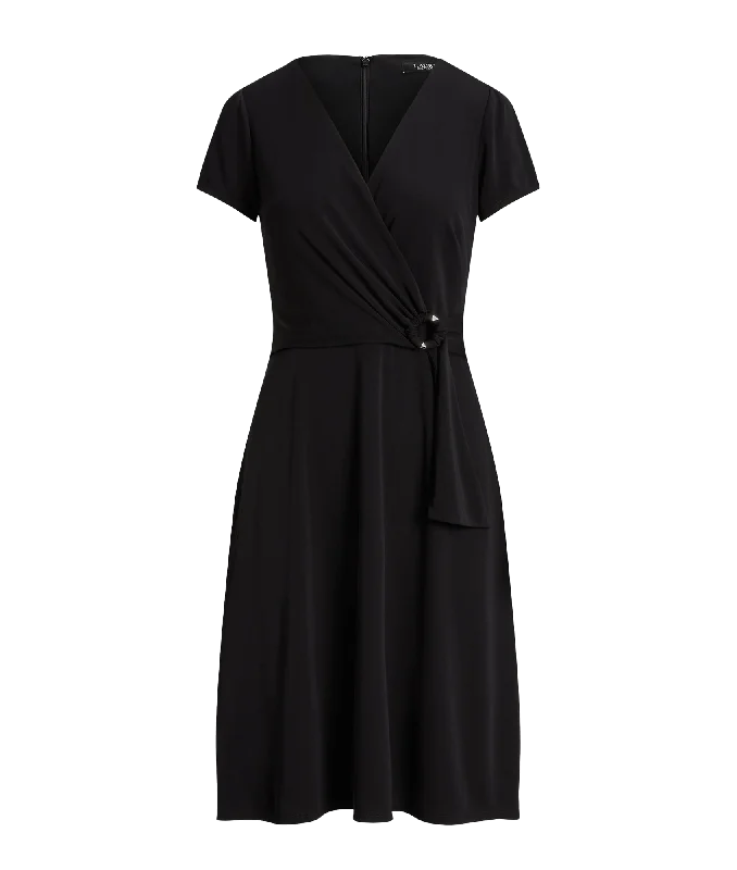 Lace - Embellished Women Dress for an Elegant and Sophisticated Appearance Lace - Embellished Women Dress for an Elegant and Sophisticated Appearance Surplice Jersey Dress - Black Lace - Embellished Women Dress for an Elegant and Sophisticated Appearance Lace - Embellished Women Dress for an Elegant and Sophisticated Appearance Surplice Jersey Dress - Black