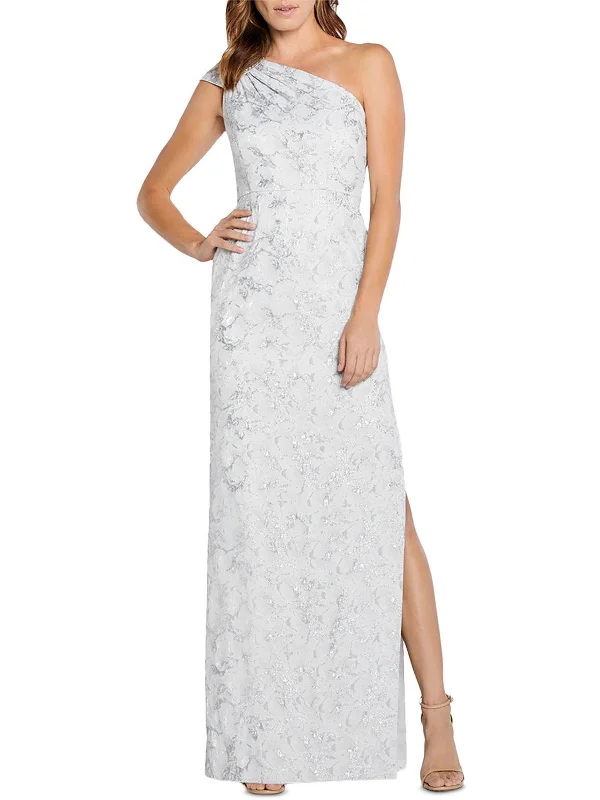 Wrap - Style Women Dress with Adjustable Fit for All Body Types Wrap - Style Women Dress with Adjustable Fit for All Body Types Womens Metallic Column Evening Dress