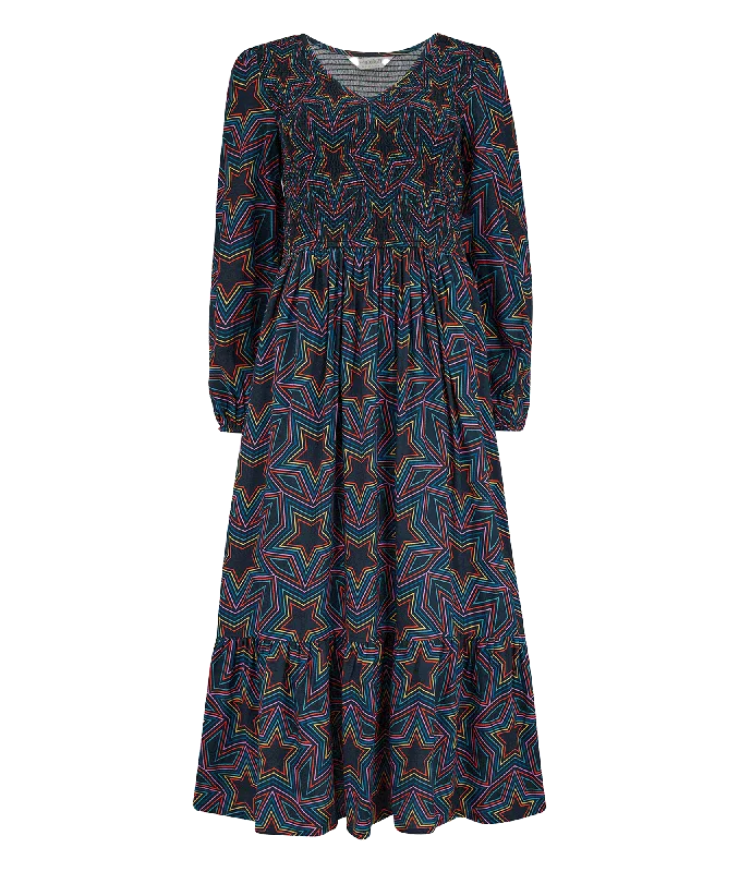 Off - the - Shoulder Women Dress for a Romantic and Feminine Look Off - the - Shoulder Women Dress for a Romantic and Feminine Look Amberly Rainbow Star Midi Smock Dress - Multi Off - the - Shoulder Women Dress for a Romantic and Feminine Look Off - the - Shoulder Women Dress for a Romantic and Feminine Look Amberly Rainbow Star Midi Smock Dress - Multi