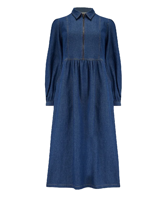 Plus Size Women Dress with a Flattering A - Line Cut for Comfort and Style Plus Size Women Dress with a Flattering A - Line Cut for Comfort and Style Kristy Midi Smock Dress - Blue Plus Size Women Dress with a Flattering A - Line Cut for Comfort and Style Plus Size Women Dress with a Flattering A - Line Cut for Comfort and Style Kristy Midi Smock Dress - Blue