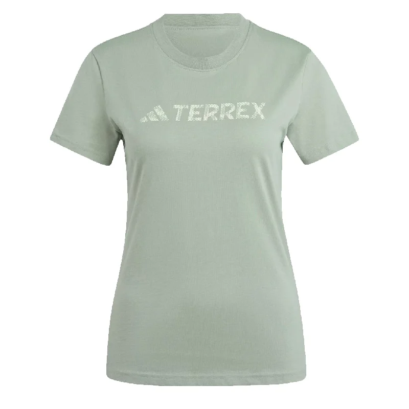 Women's classic white cotton polo shirt for casual outingsAdidas Terrex Womens Classic Logo T-Shirt Silver Green Women's classic white cotton polo shirt for casual outingsAdidas Terrex Womens Classic Logo T-Shirt Silver Green