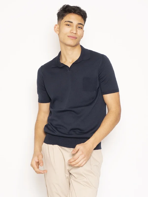 Quarter - zip polo shirt for easy temperature adjustmentPolo con Taschino Blu