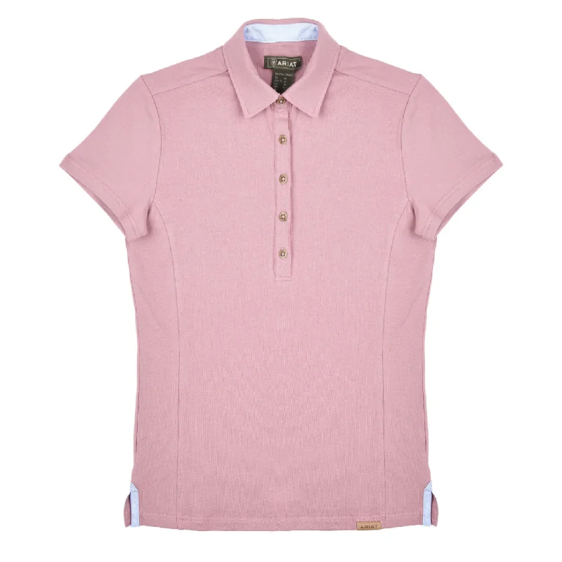 Fair - trade polo shirt supporting ethical productionAriat Womens Cloverdale Polo Shirt Nostalgia Rose Fair - trade polo shirt supporting ethical productionAriat Womens Cloverdale Polo Shirt Nostalgia Rose