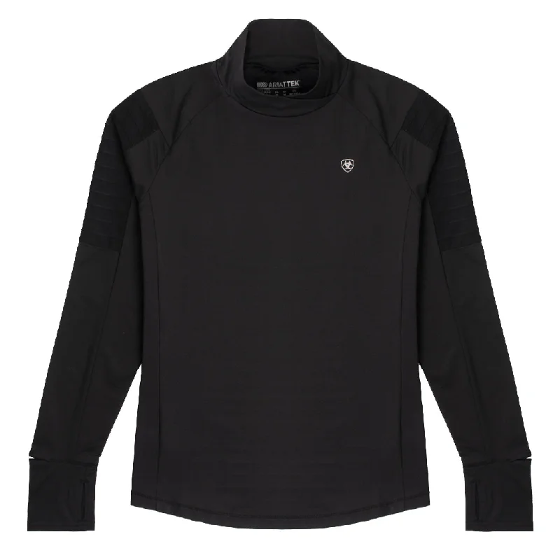 Thermal - lined polo shirt for cold - weather activitiesAriat Womens Facet Baselayer Top Black Thermal - lined polo shirt for cold - weather activitiesAriat Womens Facet Baselayer Top Black