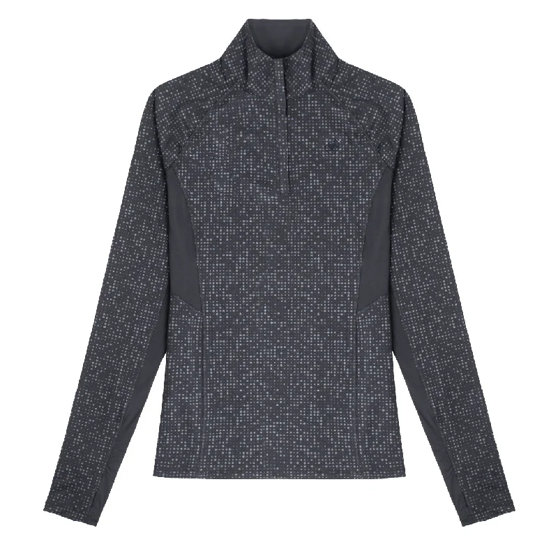 High - low hem polo shirt for a modern touchAriat Womens Lumina Lowell Baselayer Ebony High - low hem polo shirt for a modern touchAriat Womens Lumina Lowell Baselayer Ebony