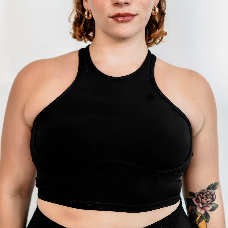 Crew Neck Women's Sustainable Tank Tops Made from Recycled MaterialsAspire II Tank Top - Black Crew Neck Women's Sustainable Tank Tops Made from Recycled MaterialsAspire II Tank Top - Black