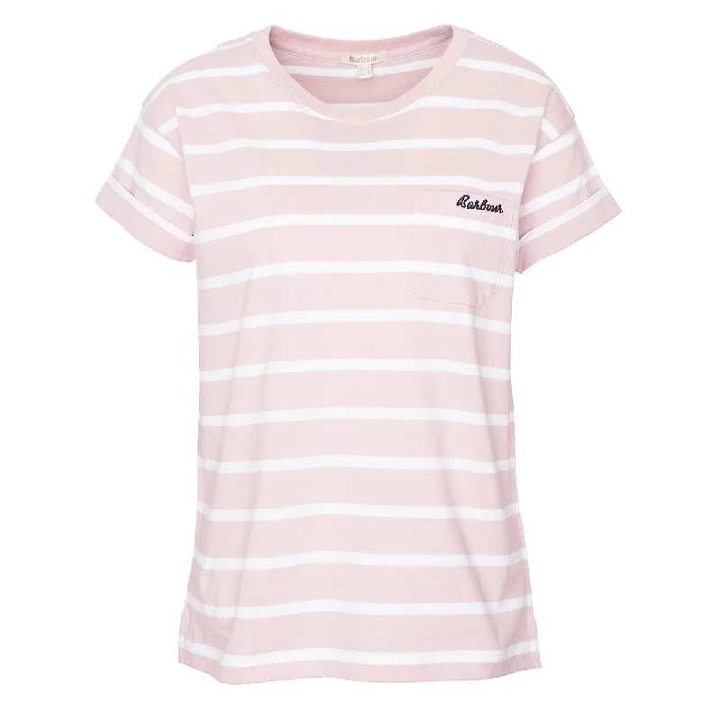 Thermal - lined polo shirt for cold - weather activitiesBarbour Womens Otterburn Stripe T-Shirt Shell Pink Thermal - lined polo shirt for cold - weather activitiesBarbour Womens Otterburn Stripe T-Shirt Shell Pink
