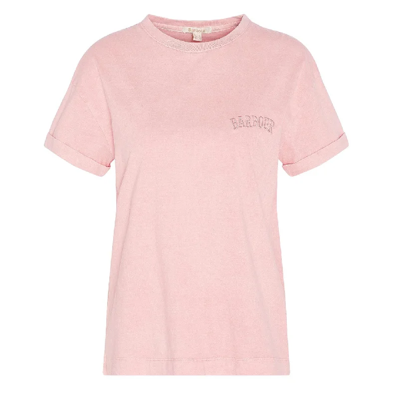 Moisture - wicking polo shirt for outdoor workoutsBarbour Womens Sandgate Logo T-Shirt Shell Pink Moisture - wicking polo shirt for outdoor workoutsBarbour Womens Sandgate Logo T-Shirt Shell Pink
