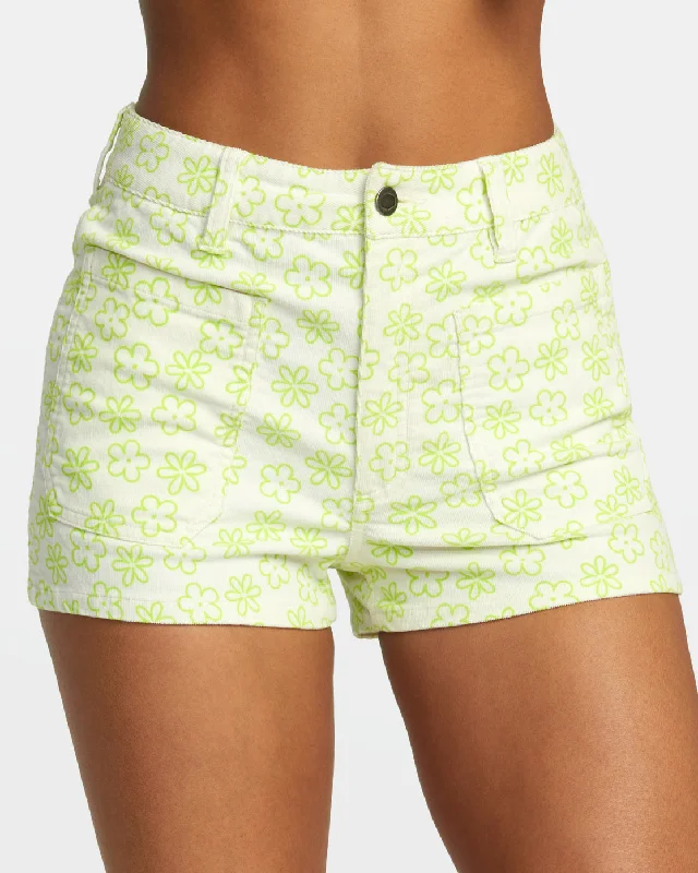 Belle Corduroy Shorts - Neon Green