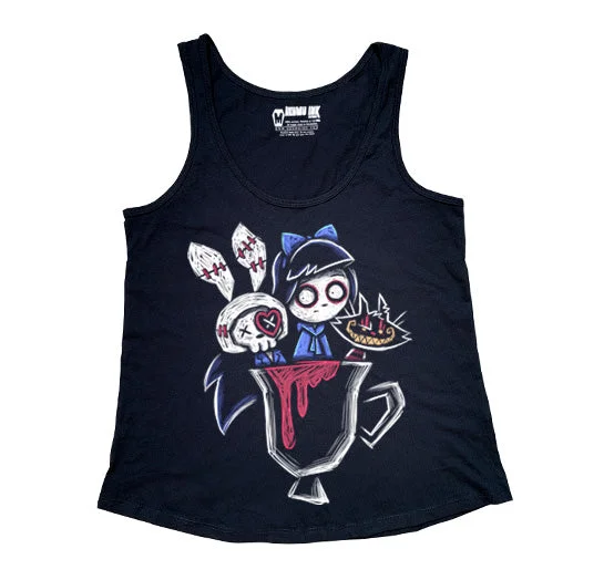 Square Neck Women's Organic Cotton Tank Tops in Earth TonesBloody Tea Cup Women Tanktop Square Neck Women's Organic Cotton Tank Tops in Earth TonesBloody Tea Cup Women Tanktop