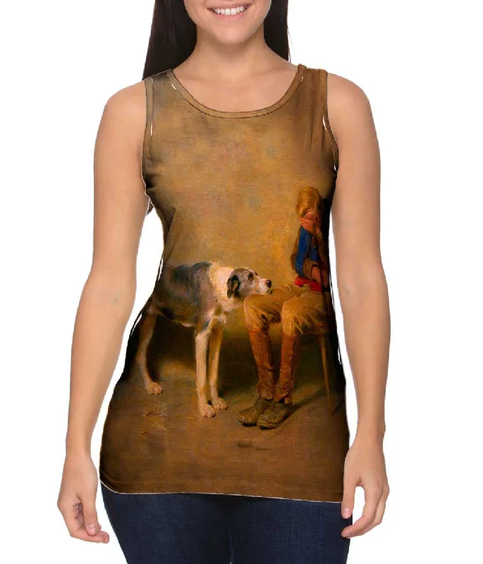 Women's Spaghetti Strap Tank Tops with Geometric PatternsBriton Riviere - "Fidelity" (1869) Women's Spaghetti Strap Tank Tops with Geometric PatternsBriton Riviere - "Fidelity" (1869)
