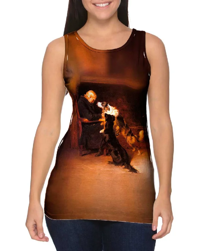 Women's Cropped Tank Tops with Vintage Band LogosBriton Riviere - "The Long Sleep" (1868) Women's Cropped Tank Tops with Vintage Band LogosBriton Riviere - "The Long Sleep" (1868)