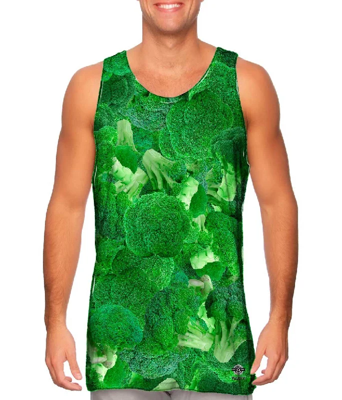 Plus Size Women's Embroidered Tank Tops in Boho StylesBroccoli