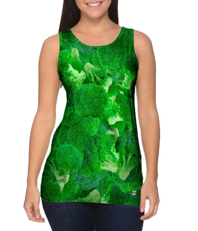 Mock Neck Women's Performance Tank Tops for CyclingBroccoli