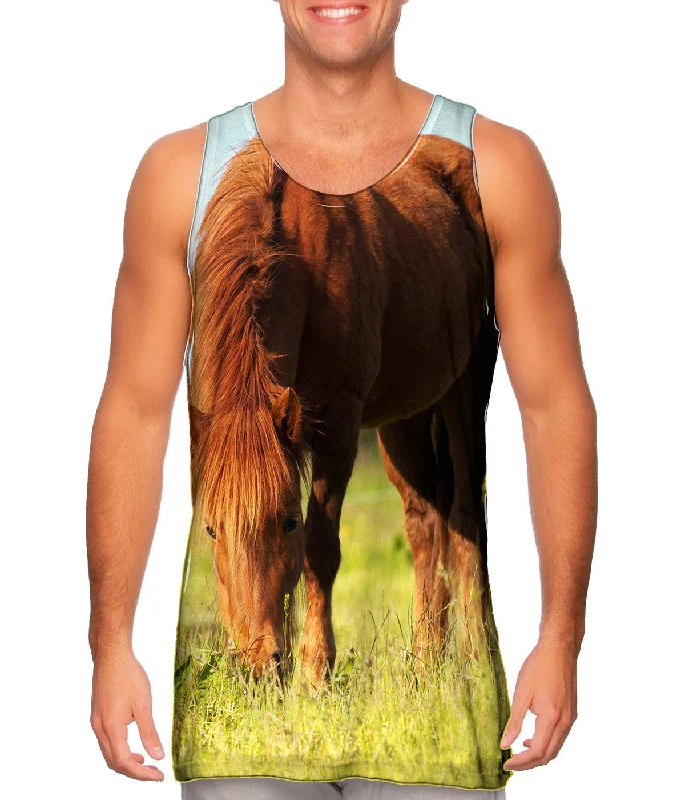 Plunge Neck Women's Seamless Tank Tops for a Smooth FitBrown Horse Grazing