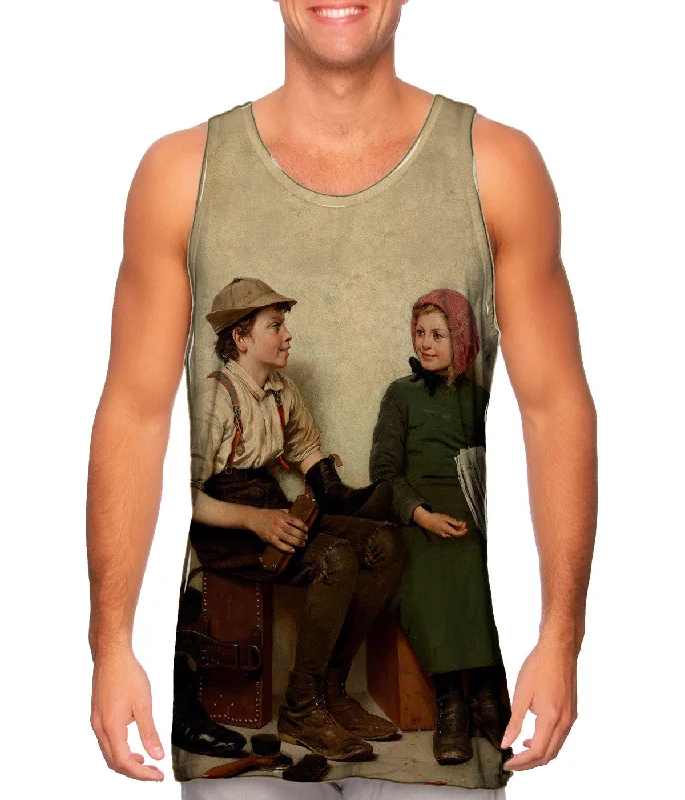 Plus Size Women's Criss - Cross Back Tank Tops in Neon ColorsBrowns -"Boy and Girl" (1889) Plus Size Women's Criss - Cross Back Tank Tops in Neon ColorsBrowns -"Boy and Girl" (1889)