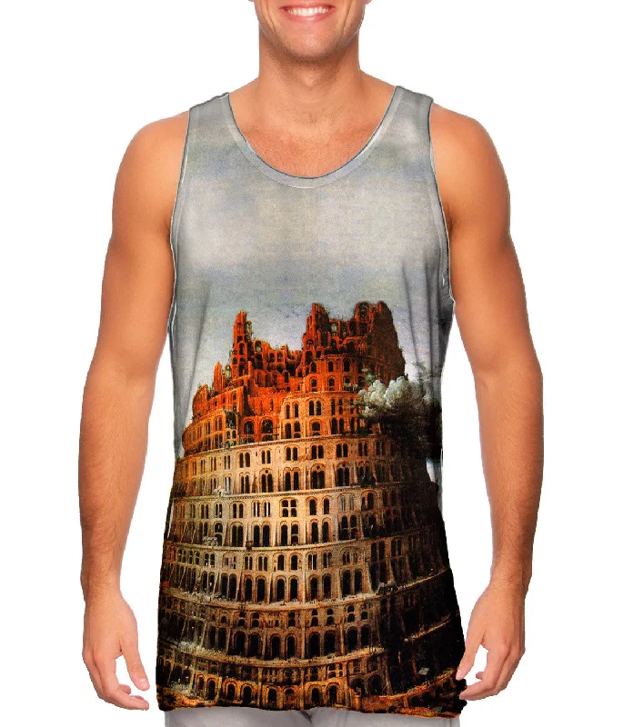 V - Neck Women's Moisture - Wicking Tank Tops for RunningBruegel - "Babel Tower" (1563) V - Neck Women's Moisture - Wicking Tank Tops for RunningBruegel - "Babel Tower" (1563)