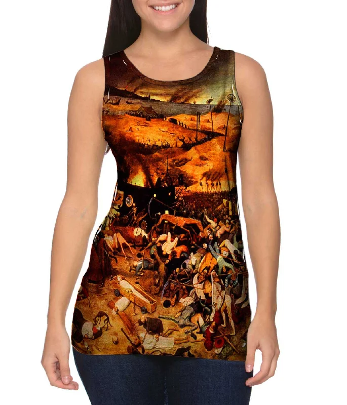 Scoop Neck Women's Linen Blend Tank Tops for SummerBruegel - "Triumph of Death" (1562) Scoop Neck Women's Linen Blend Tank Tops for SummerBruegel - "Triumph of Death" (1562)