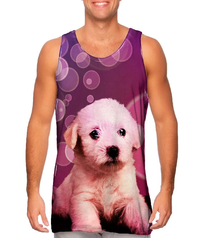 Plus Size Women's Criss - Cross Back Tank Tops in Neon ColorsBubble Lap Puppy