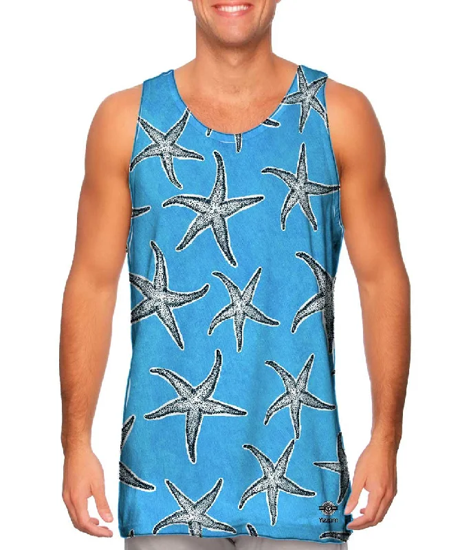 Square Neck Women's Organic Cotton Tank Tops in Earth TonesBubbly Starfish Light Blue Square Neck Women's Organic Cotton Tank Tops in Earth TonesBubbly Starfish Light Blue