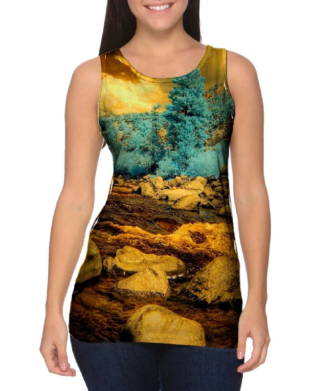 Women's Button - Down Tank Tops in Striped PatternsBuena Vista Colorado