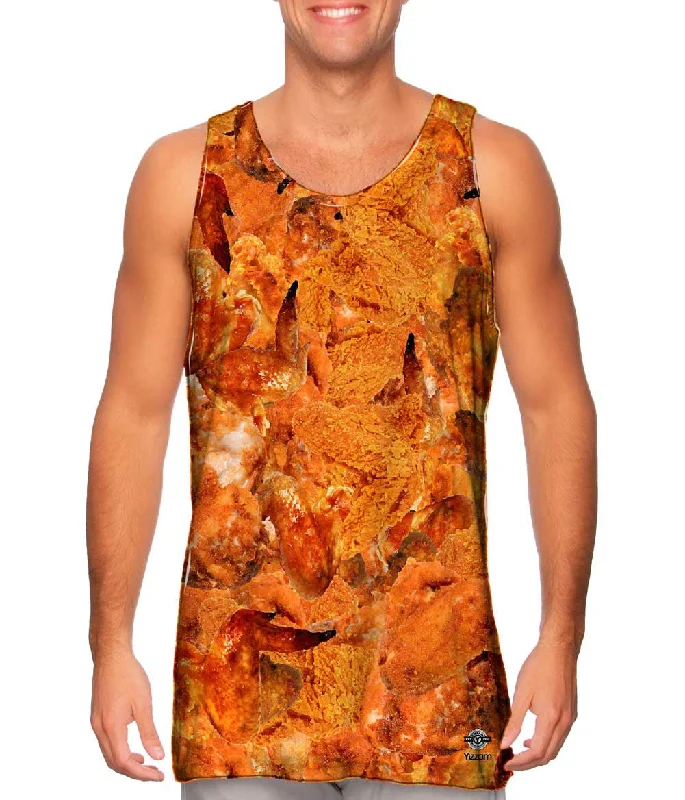 Plus Size Women's Puff - Sleeve Tank Tops in Pastel HuesBuffalo Chicken Wings