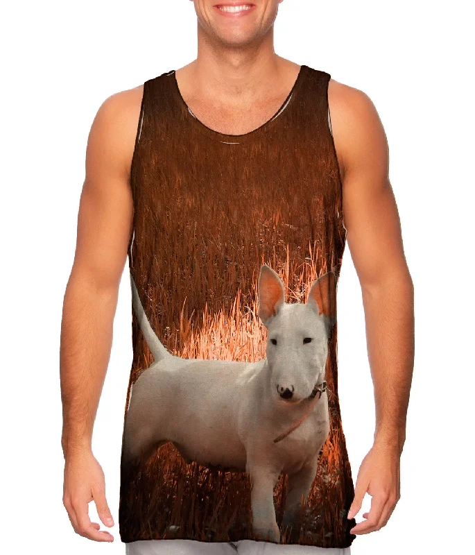 V - Neck Women's Moisture - Wicking Tank Tops for RunningBull Grass Puppy