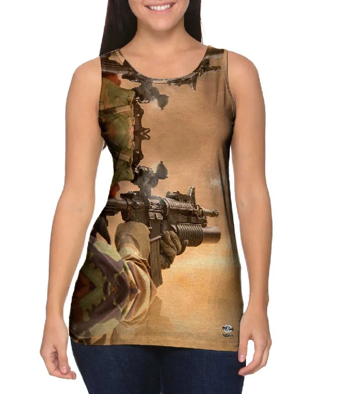 Plus Size Women's Ruffled Hem Tank Tops with Floral PrintsBullet Casing Mid Flight