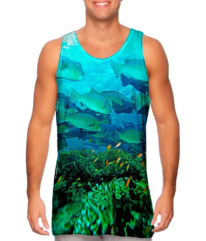 Women's Cropped Tank Tops with Vintage Band LogosBumphead Parrotfish Underwater
