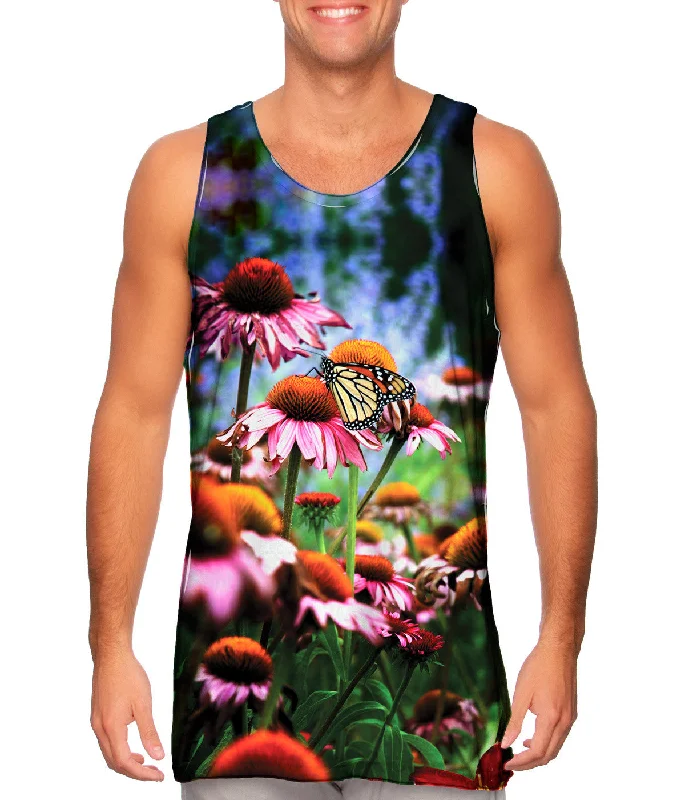 Plus Size Women's Side - Slit Tank Tops in Metallic ShadesButterfly 001
