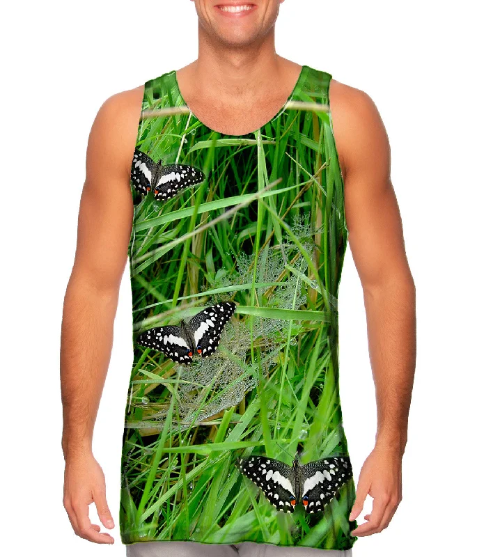 Women's Cropped Tank Tops with Vintage Band LogosButterfly 002