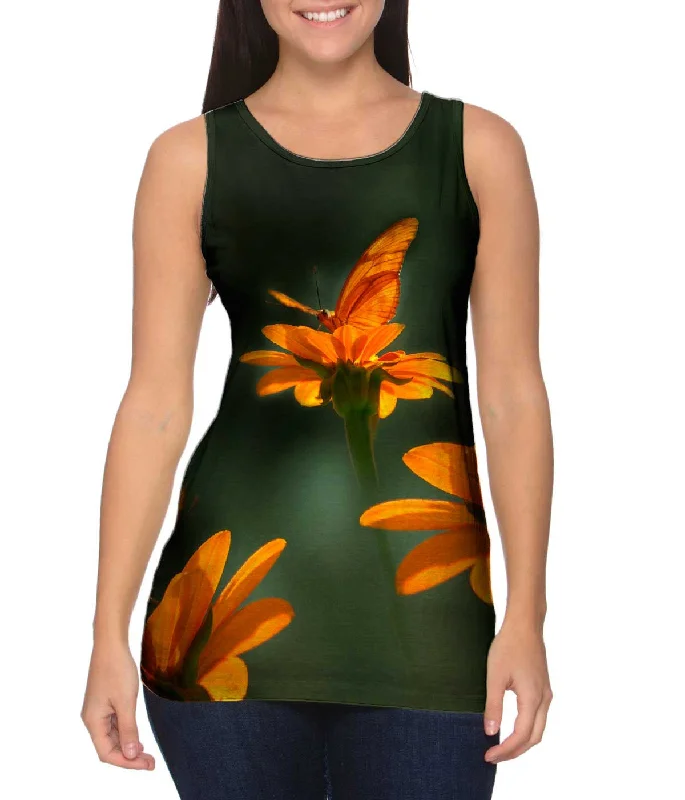 Plunge Neck Women's Seamless Tank Tops for a Smooth FitButterfly 003
