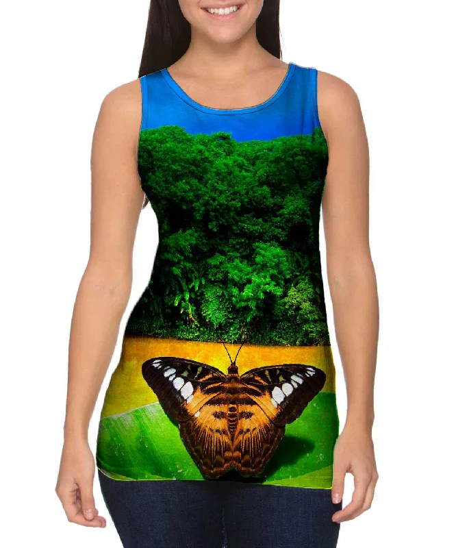 One - Shoulder Women's Rayon Blend Tank Tops for a Flowy LookButterfly 005
