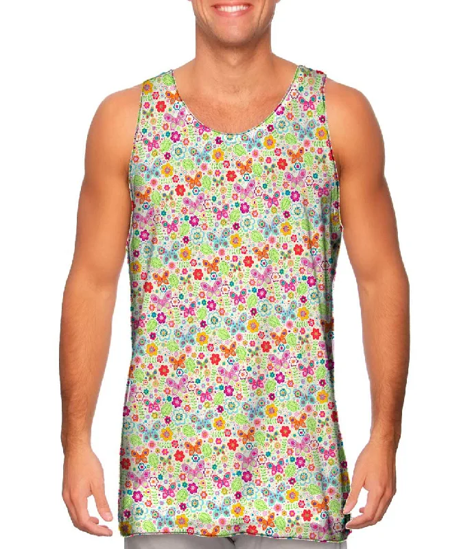 Plus Size Women's Criss - Cross Back Tank Tops in Neon ColorsButterfly Blossom Spring Red Plus Size Women's Criss - Cross Back Tank Tops in Neon ColorsButterfly Blossom Spring Red