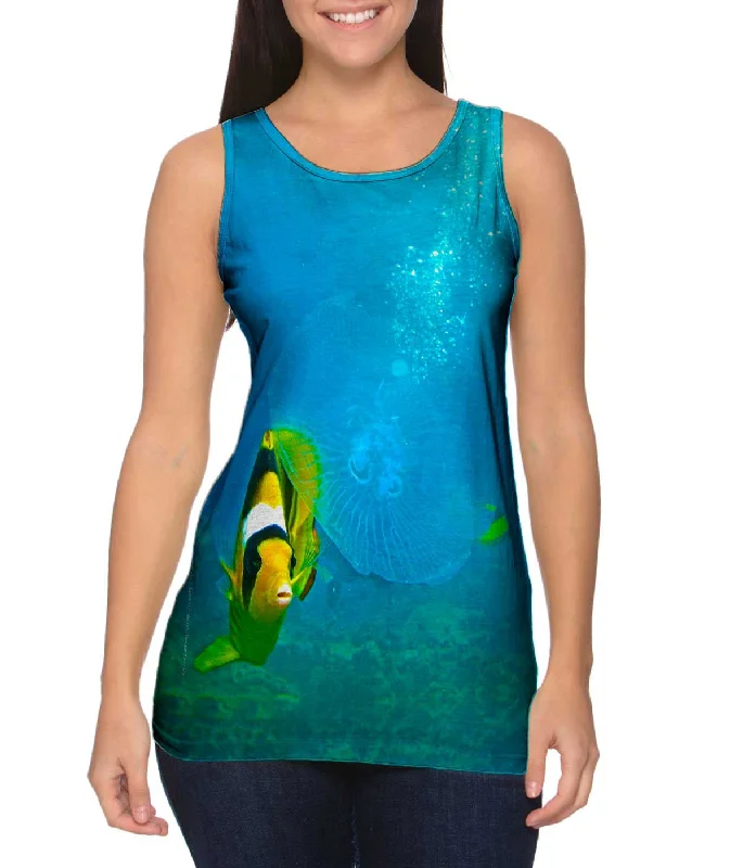 Women's Sleeveless Ribbed Tank Tops for a Trendy LookButterfly Fish Jelly Underwater Women's Sleeveless Ribbed Tank Tops for a Trendy LookButterfly Fish Jelly Underwater