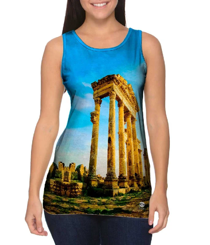 Plunge Neck Women's Seamless Tank Tops for a Smooth FitByzantine Empire Apamea Tetrastylon Plunge Neck Women's Seamless Tank Tops for a Smooth FitByzantine Empire Apamea Tetrastylon