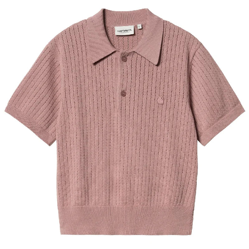 Carhartt WIP Womens Norlina Polo Knit Dusty Fuscia