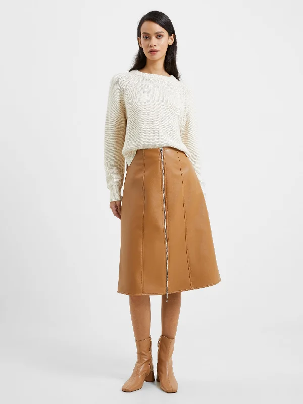 Cuffed Women Shorts for a Laid - Back and Trendy LookClaudia PU Midi Skirt